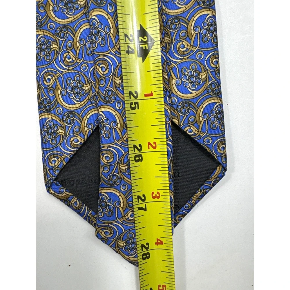 Metropolitan Museum of Art Silk Tie Blue Gold Art‎ Nouveau Scroll Floral